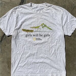 National Geographic Girls Will Be Girls White Graphic Tee